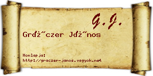 Gráczer János névjegykártya